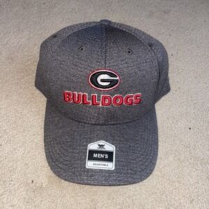 Georgia Bulldogs Dawgs Logo Embroidered Baseball Hat Cap Snap Back Grey Fan Fave